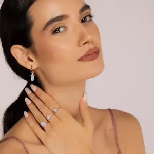 Inel din argint Rose Gold Captivating Moonstone Dream