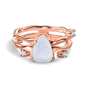 Inel din argint Rose Gold Moonstone Eternal Embrace