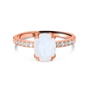 Inel din argint Rose Gold Splendid  Moonstone