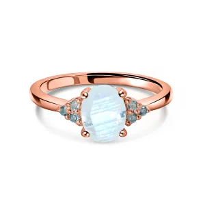 Inel din argint Rose Gold Timeless Treasure Moonstone