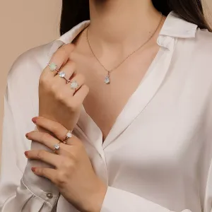 Inel din argint Silver Aquamarine Heart