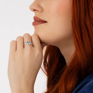 Inel din argint Silver Blue Topaz Heart