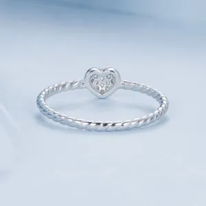 Inel din argint Silver Crystals Heart
