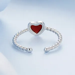Inel reglabil din argint Bloody Heart