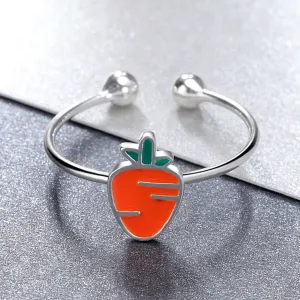 Inel reglabil din argint Cute Carrot
