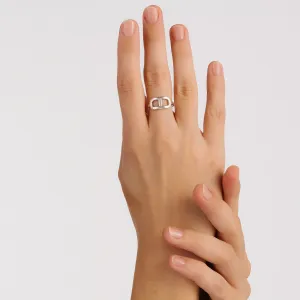 Inel reglabil din argint Silver Buckle