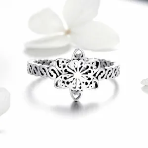 Inel reglabil din argint  Winter Snowflake