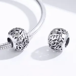 Talisman din argint Birthday Stone April