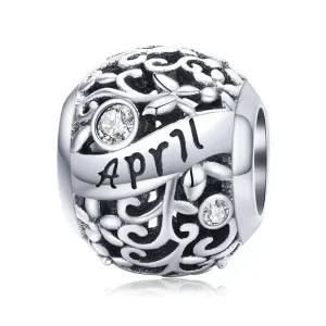 Talisman din argint Birthday Stone April