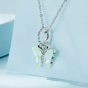 Talisman din argint Elegant Light Green Butterfly