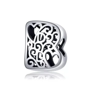 Talisman din argint In Love with Letter B