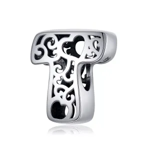 Talisman din argint In Love with Letter T