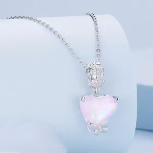 Talisman din argint Pink Heart Nature