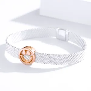 Talisman din argint Rose Gold Metropolitan Smiley Bead