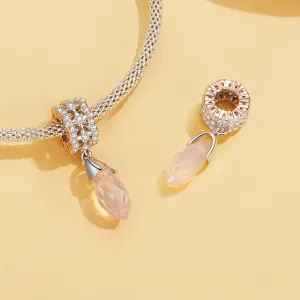Talisman din argint Rose Gold Royal Crystal Drop