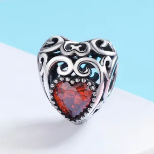 Talisman din argint Vintage Birthstone - Ianuarie