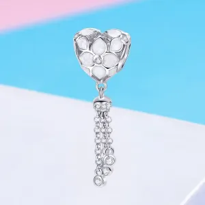 Talisman din argint White Hearts Tassel