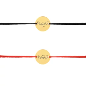 Set bratari cuplu Banut Gold din argint 14.5 mm personalizat cu text/simbol