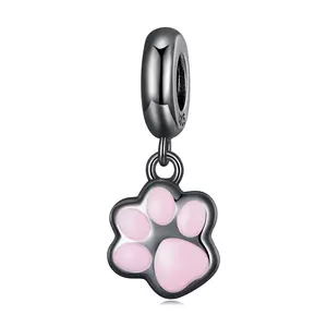 Talisman din argint Black and Pink Email Paw