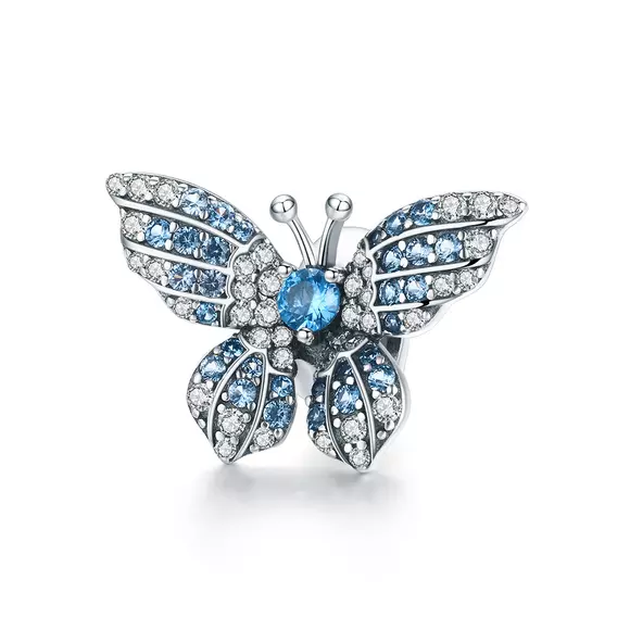 Talisman din argint Blue Butterfly Bead