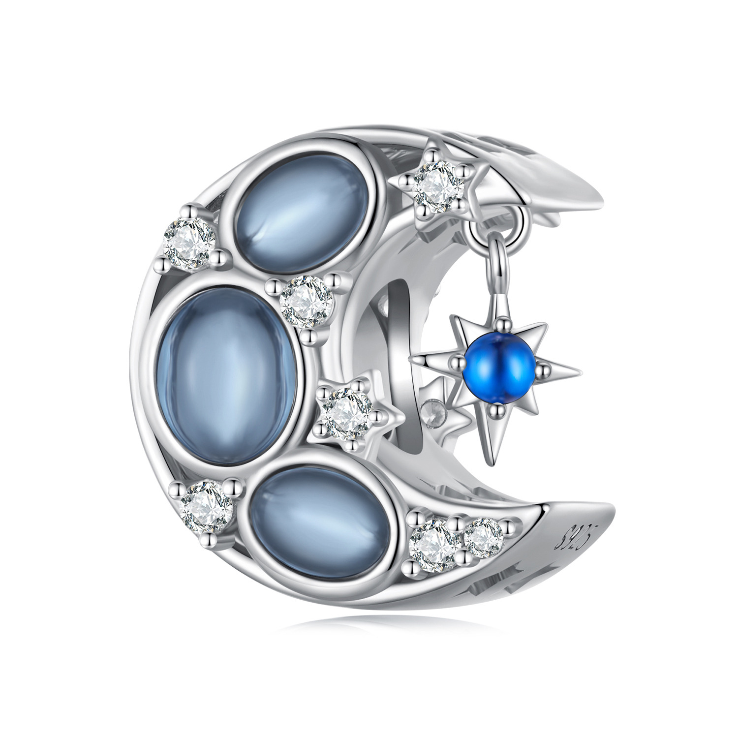 Talisman din argint Blue Crystal Moon image5