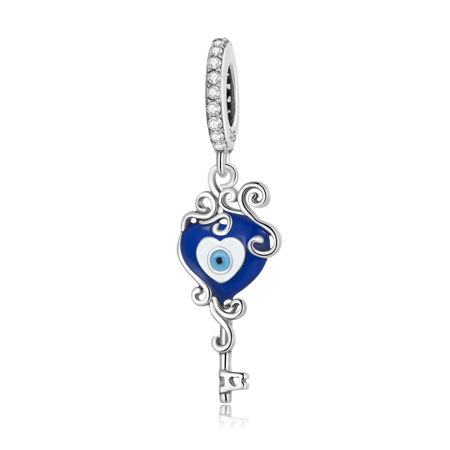 Talisman din argint blue eyed key