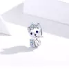 Talisman din argint Cat and Flowers picture - 2