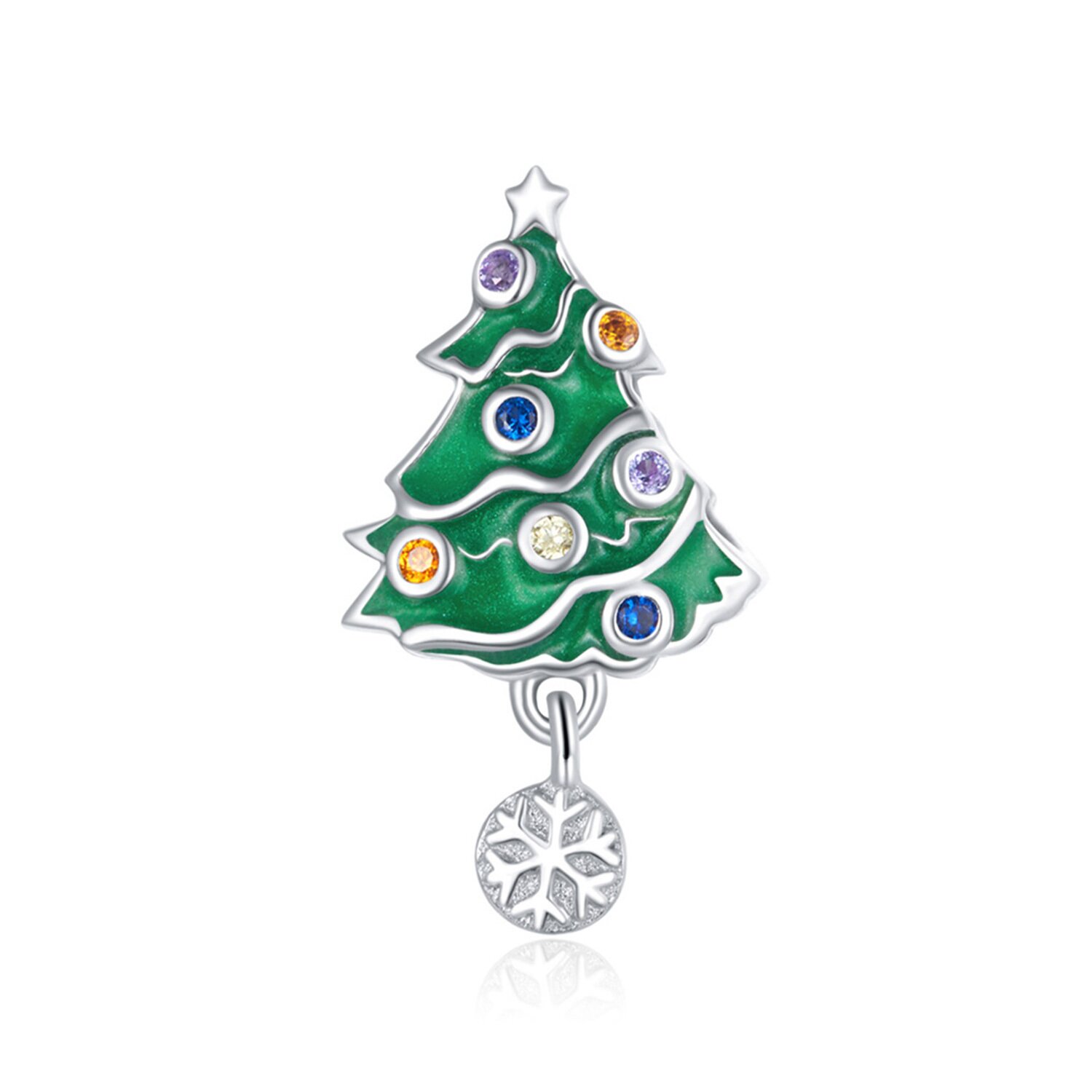 Talisman din argint Christmas Snowflake Tree argint