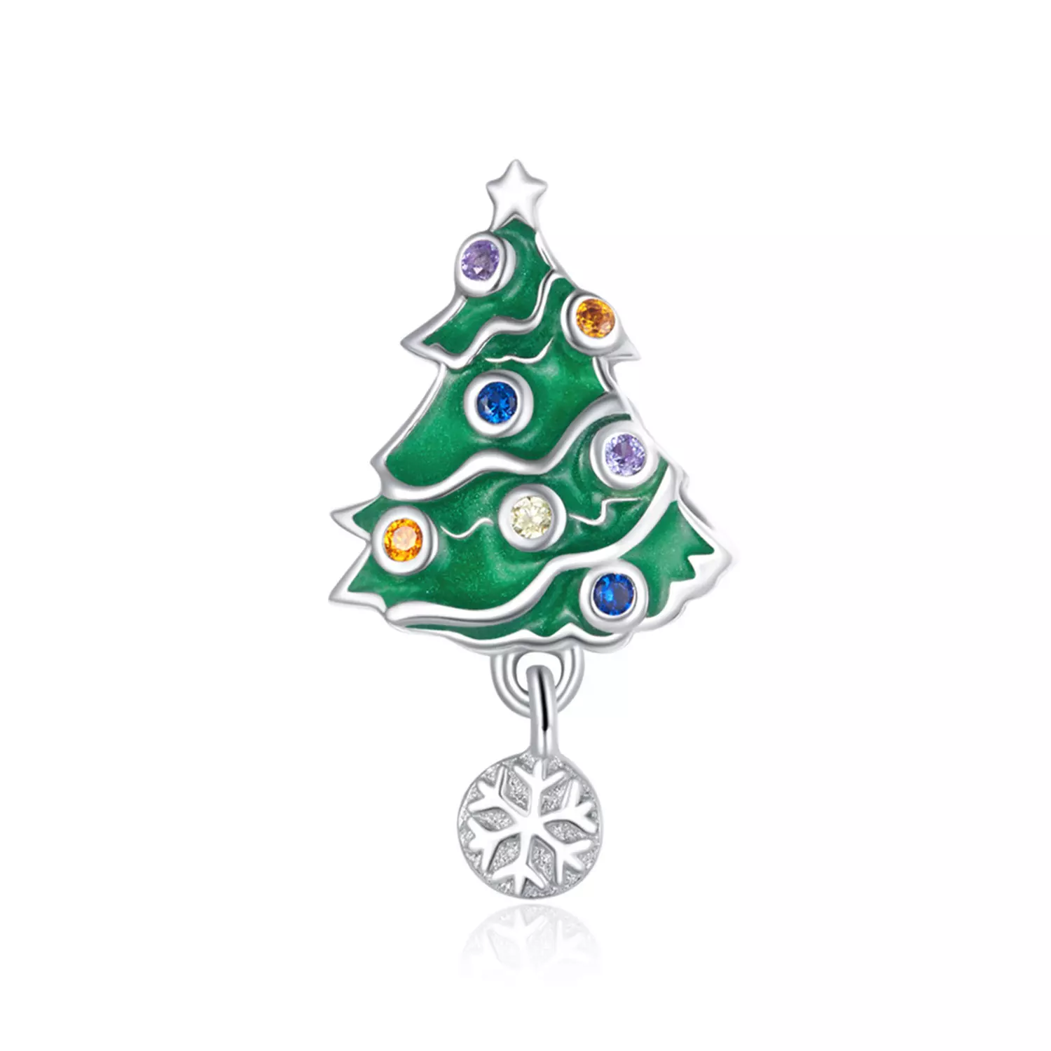 Talisman din argint Christmas Snowflake Tree
