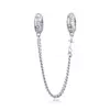 Talisman din argint Clear Crystals Safety Chain picture - 1