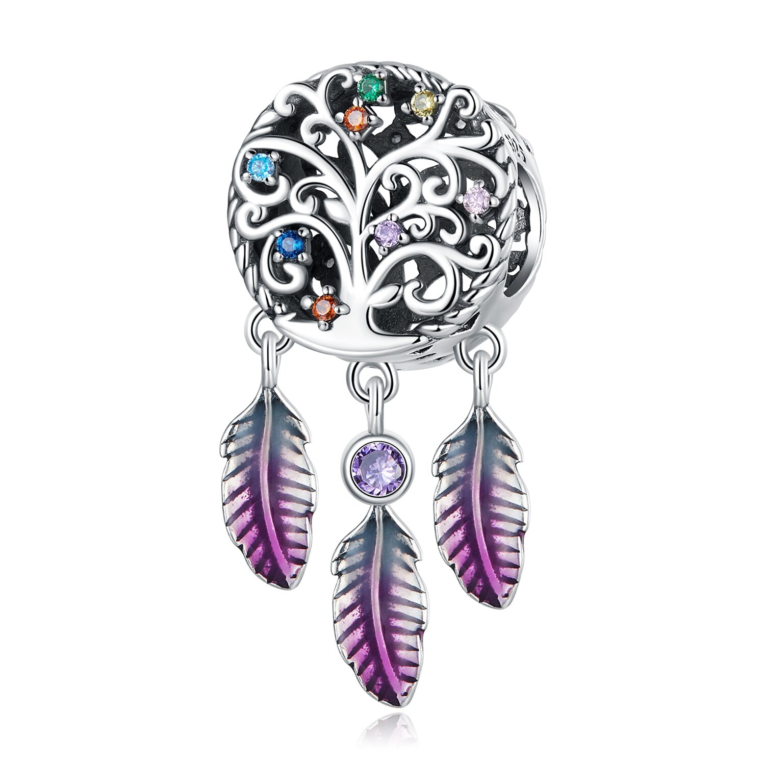 Talisman din argint colored dream catcher