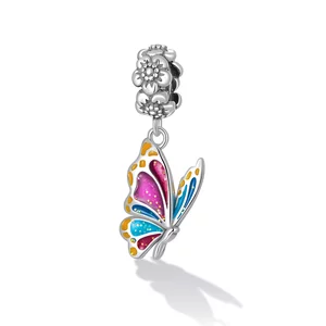 Talisman din argint Colorful Butterfly
