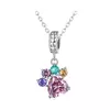 Talisman din argint Colorful Crystal Paw picture - 3