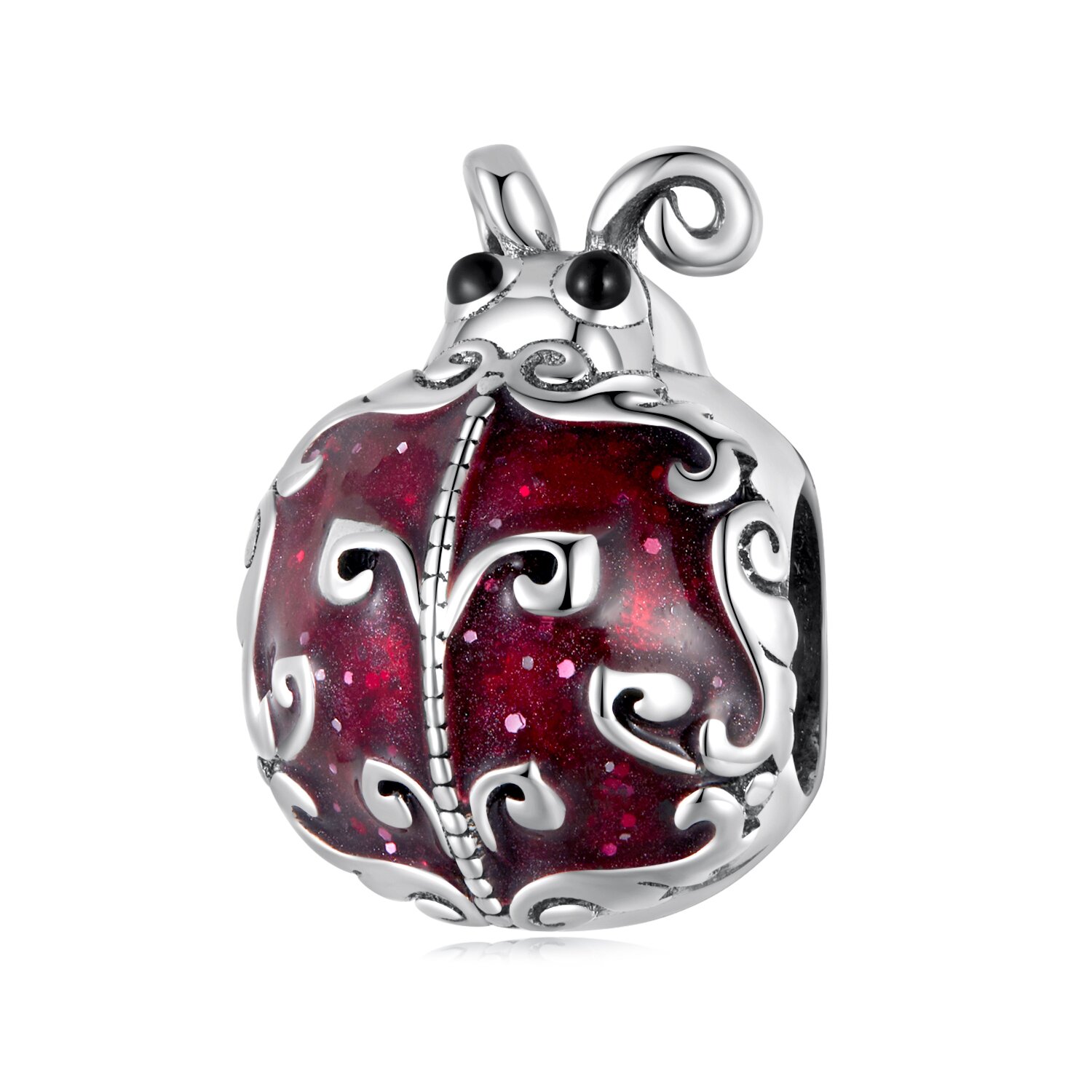 Talisman din argint Crimson Beetle EdenBoutique poza noua reduceri 2022