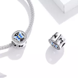 Talisman din argint Crystal Colorful Butterfly