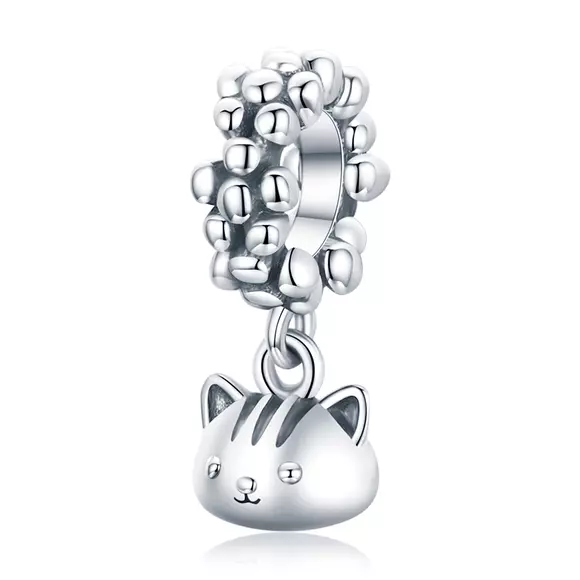 Talisman din argint cu Cap de Pisica