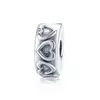 Talisman din argint cu clips Hearts