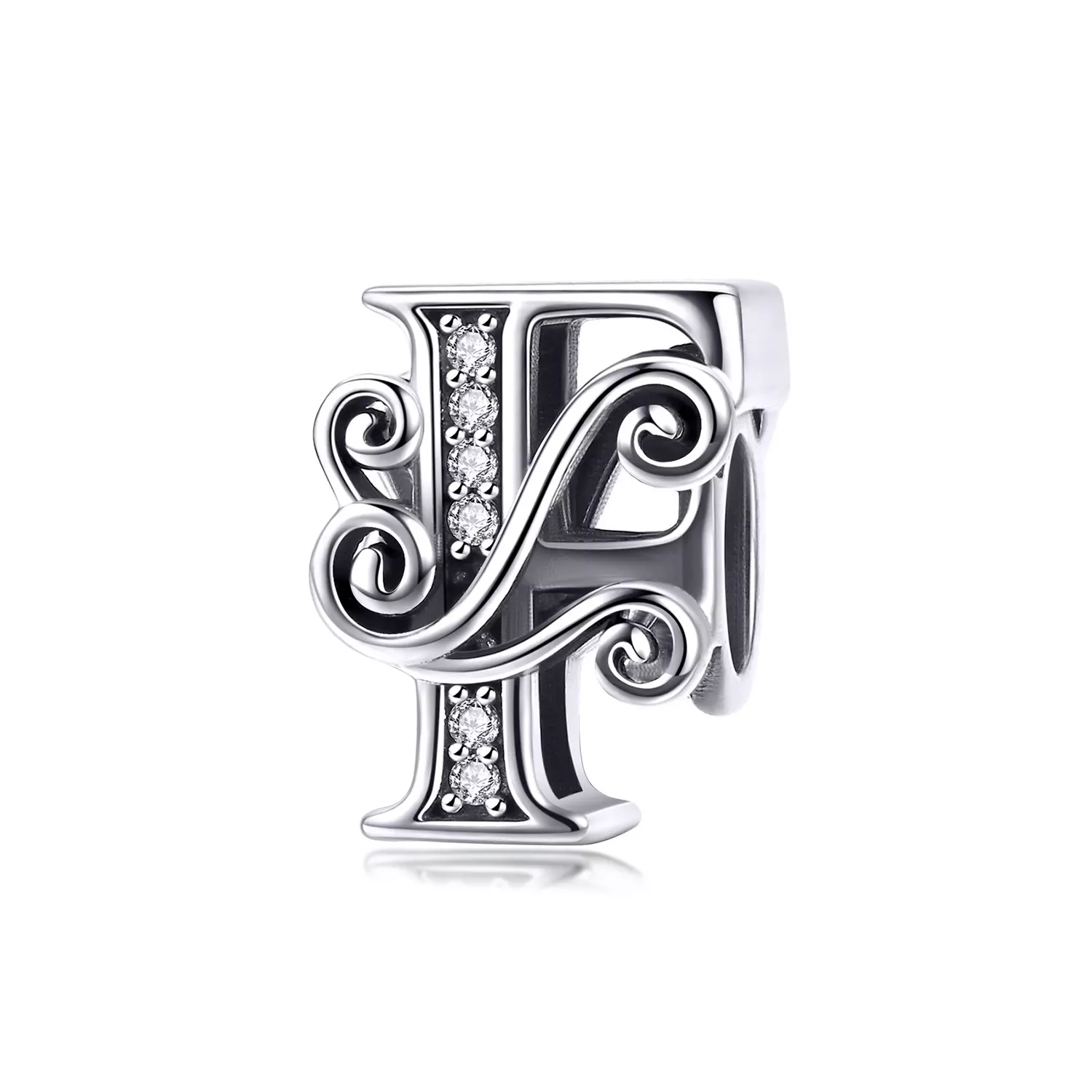 Talisman din argint cu Litera F din Poveste
