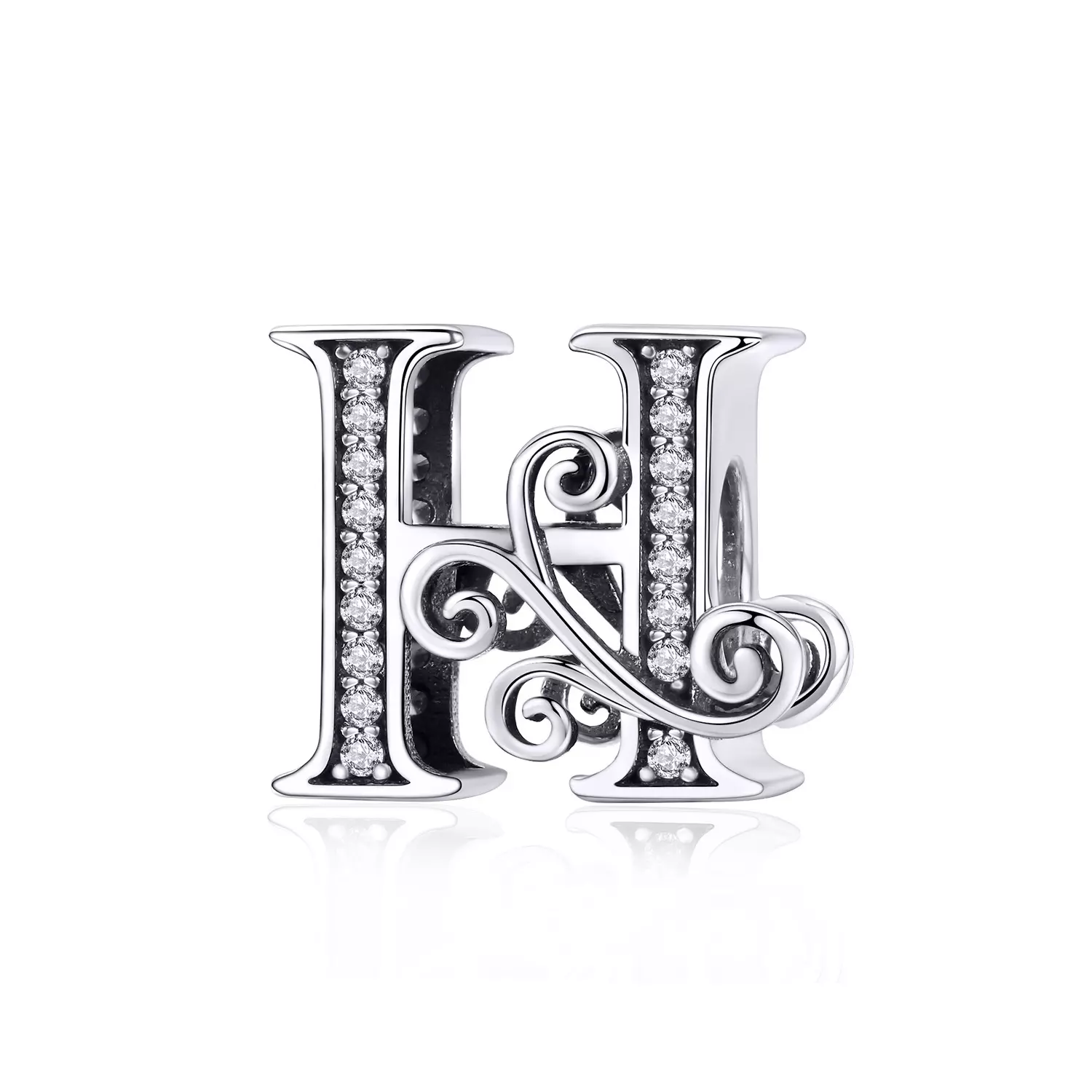 Talisman din argint cu Litera H din Poveste