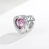 Talisman din argint Custom Photo Big Pink Heart