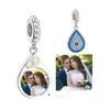 Talisman din argint Custom Photo Blue Fatima Drop picture - 1