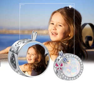 Talisman din argint Custom Photo Sweety Butterflies