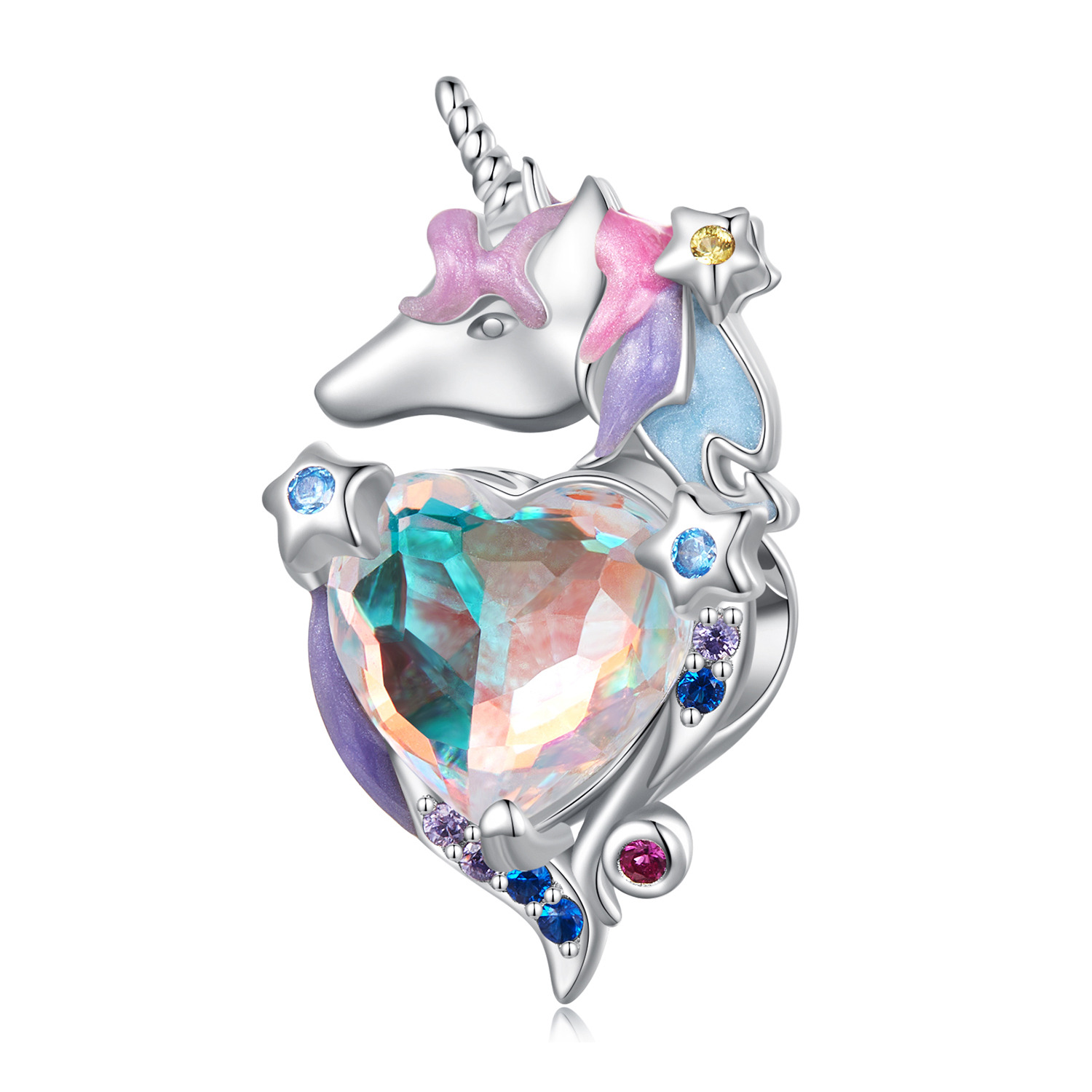 Talisman din argint Dreamy Colorful Unicorn image1