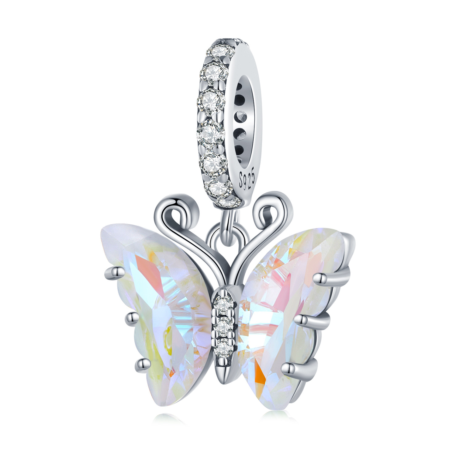 Talisman din argint Elegant Colorful Butterfly EdenBoutique poza noua reduceri 2022