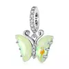 Talisman din argint Elegant Light Green Butterfly picture - 1