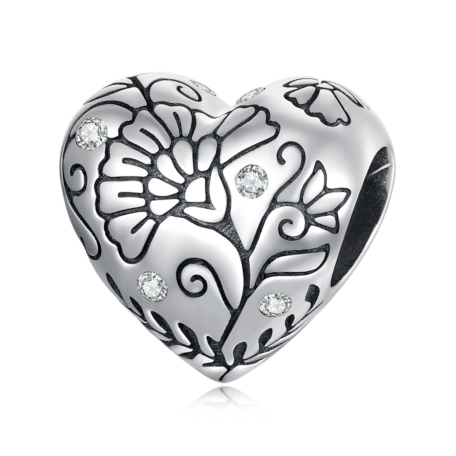 Talisman din argint Flower Heart image1