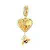 Talisman din argint Golden Heart Bee picture - 1