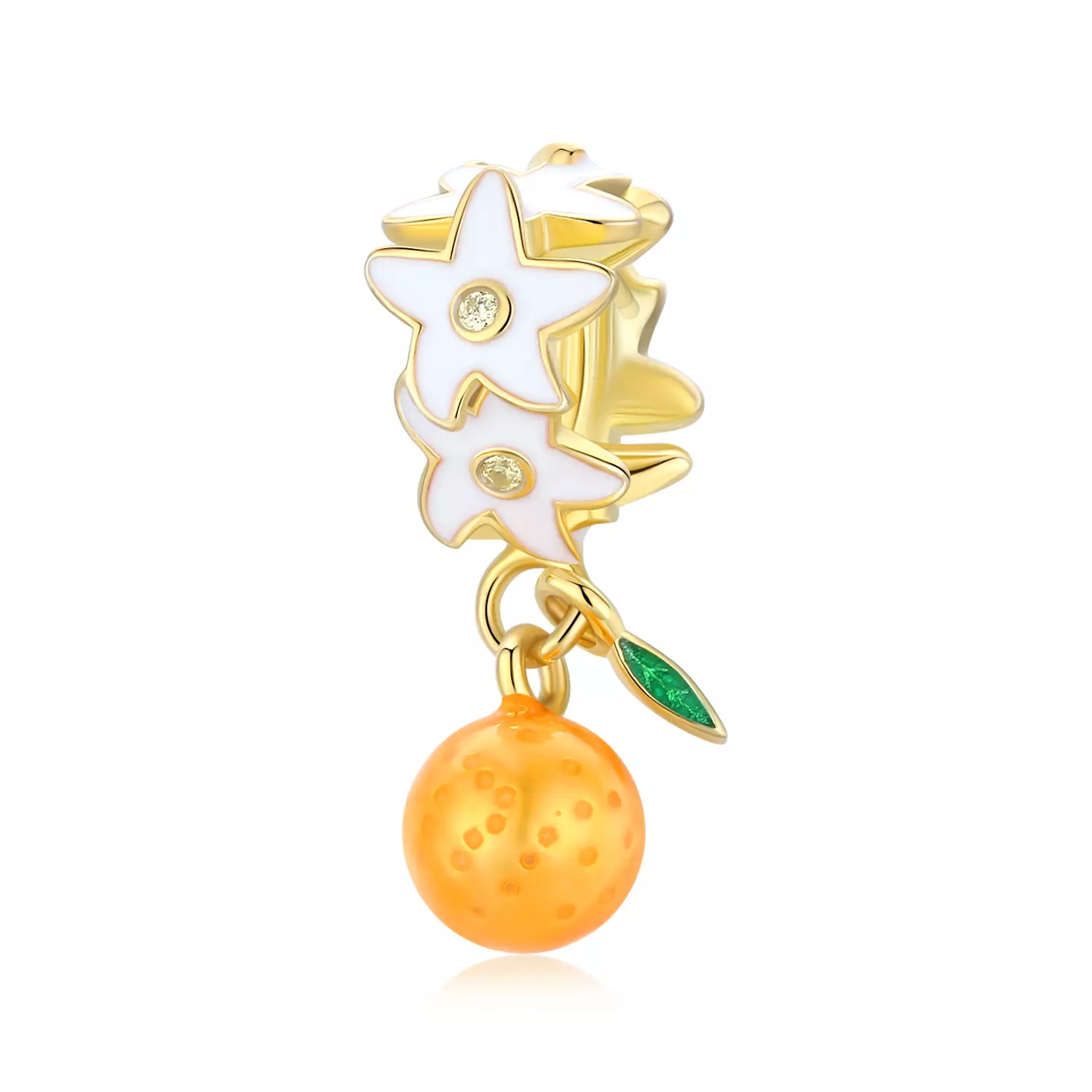 Talisman din argint Golden Orange Flower