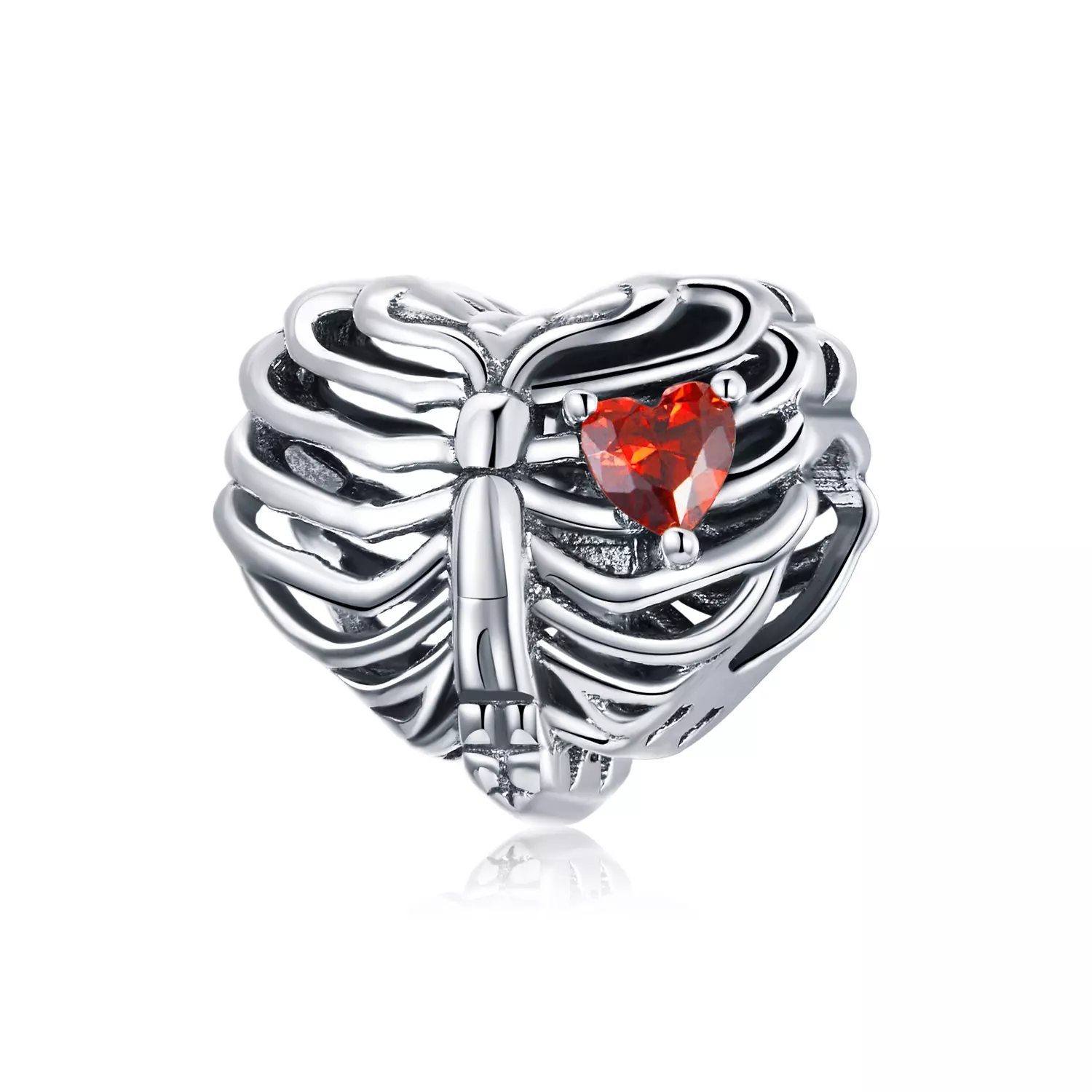 Talisman din argint Gothic Red Heart