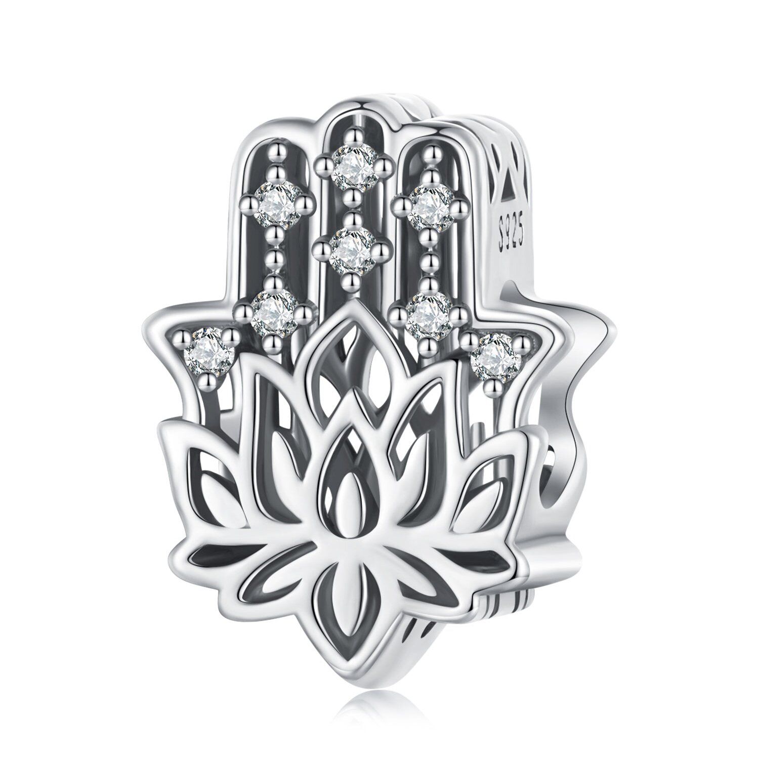Talisman din argint Hamsa Flower image5